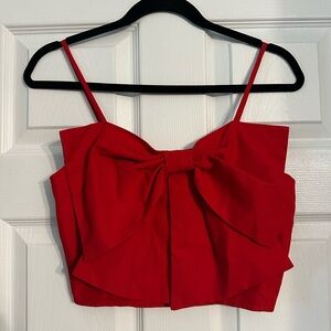 SHEIN Red Bow Detail Camisole Top
